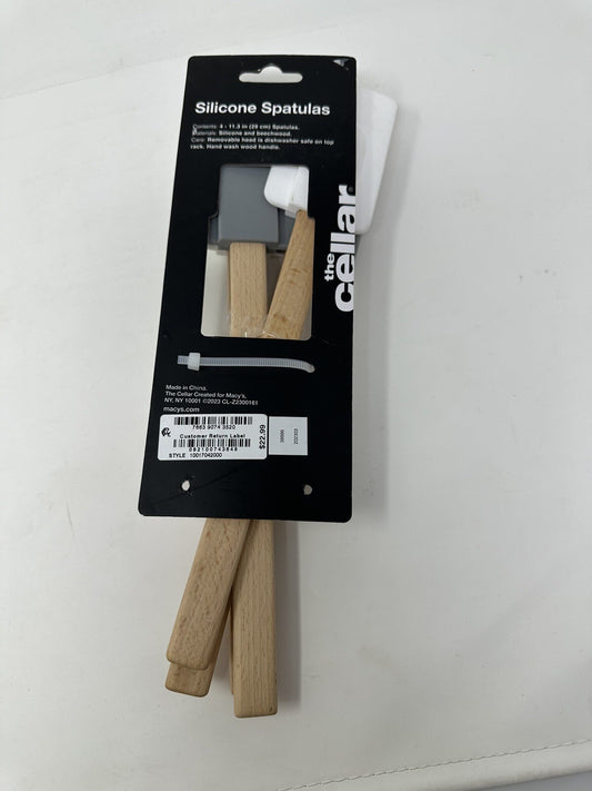 The Cellar Silicone Spatulas Set of 4 White and Grey
