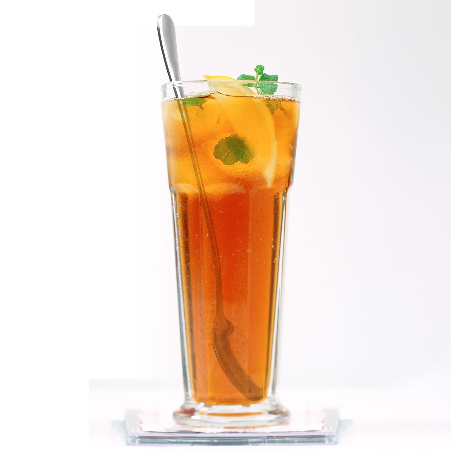 6 Pack 7.5in Stainless Steel Long Handle Mixing Spoons Iced Tea Coffee Dessert
