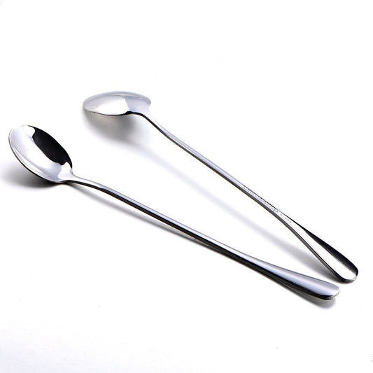 6 Pack 7.5in Stainless Steel Long Handle Mixing Spoons Iced Tea Coffee Dessert